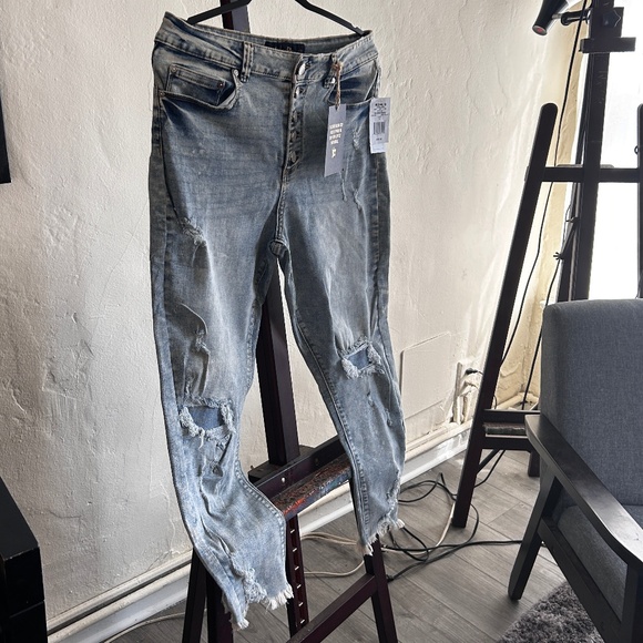 Ankle High Rise Jeans Medium Wash size 15 - Picture 1 of 12
